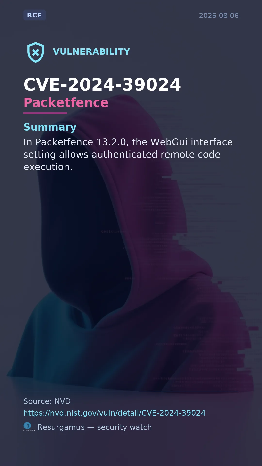 CVE-2024-39024 Packetfence Vulnerability