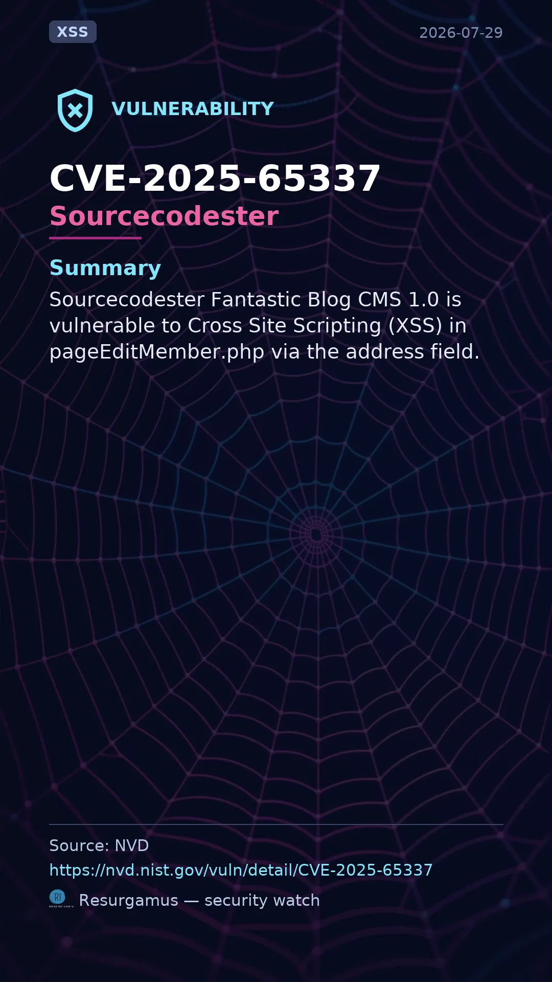 CVE-2025-65337 Sourcecodester Vulnerability