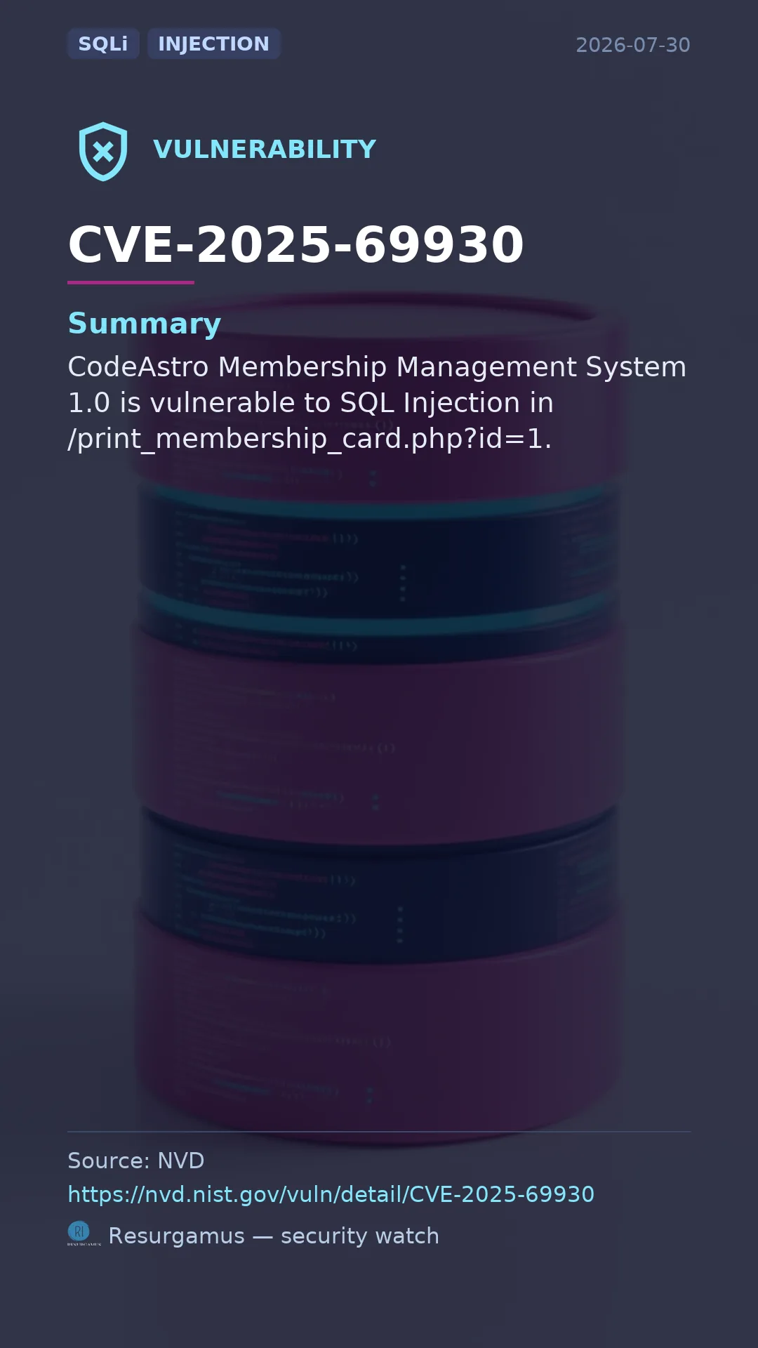 CVE-2025-69930  Vulnerability