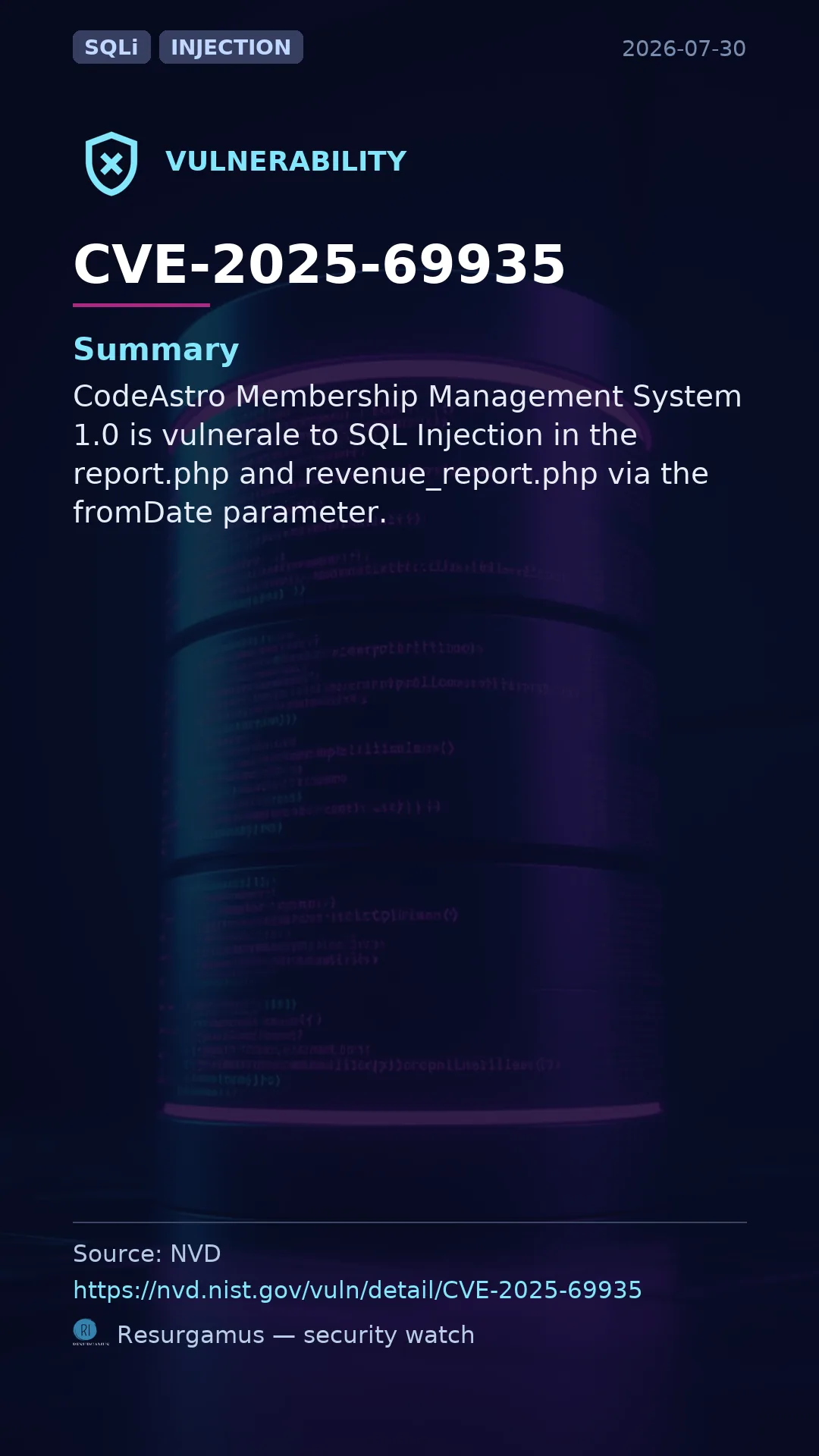 CVE-2025-69935  Vulnerability