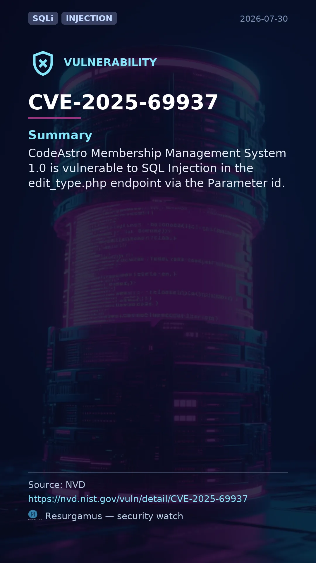 CVE-2025-69937  Vulnerability