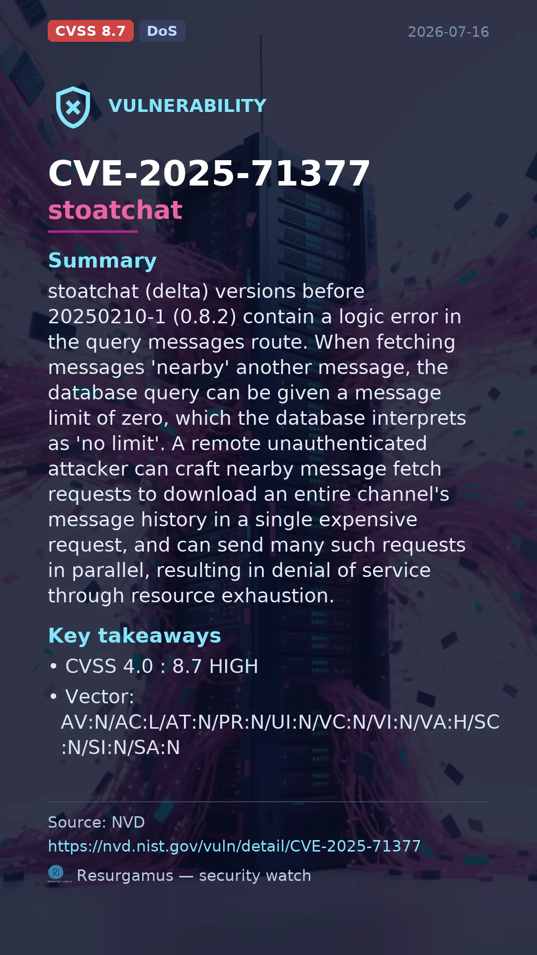 CVE-2025-71377 stoatchat Vulnerability