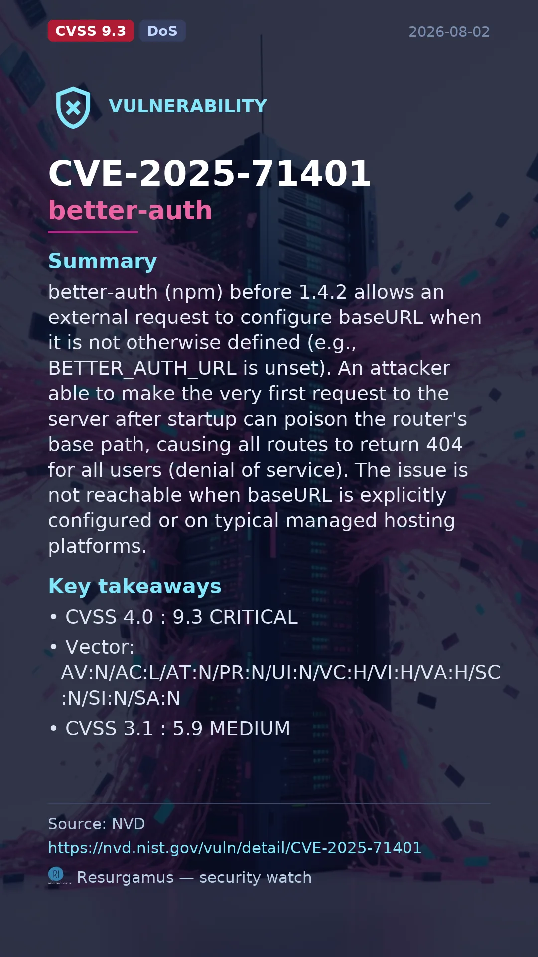 CVE-2025-71401 better-auth Vulnerability