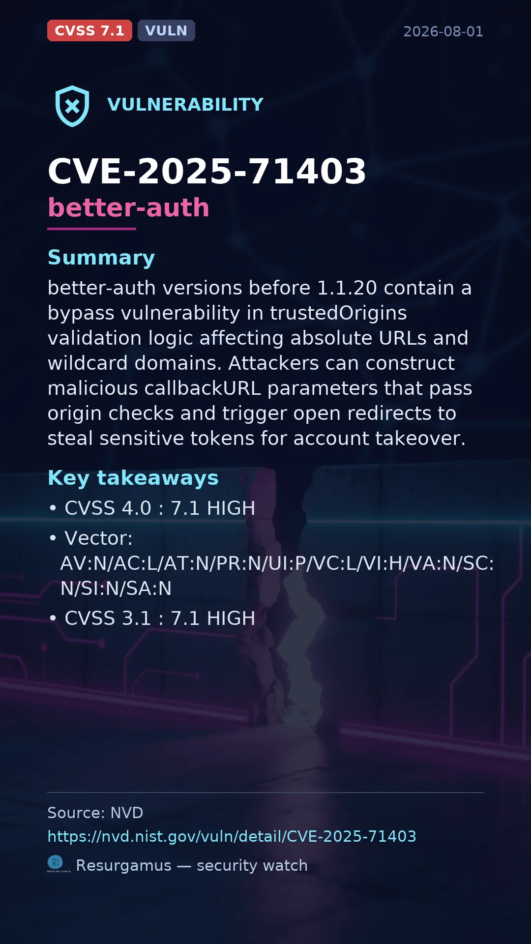CVE-2025-71403 better-auth Vulnerability