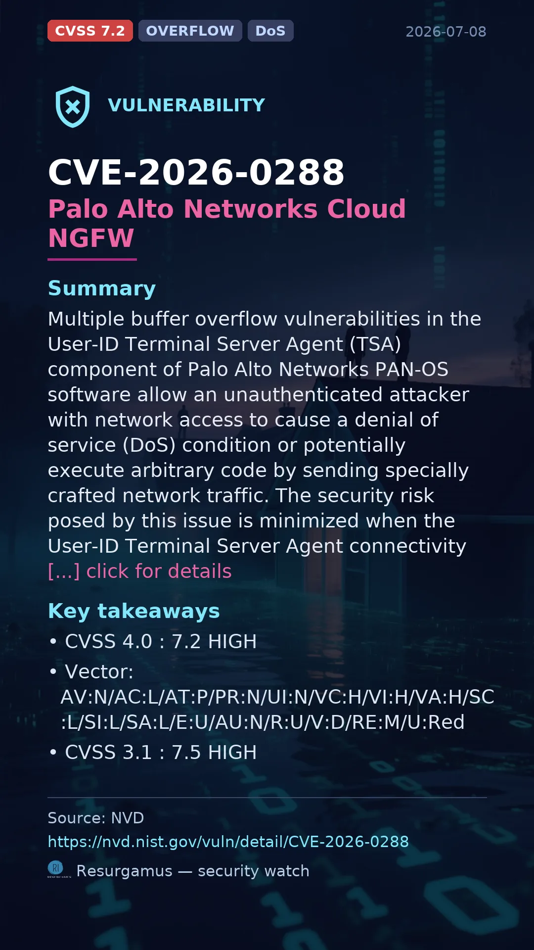 CVE-2026-0288 Palo Alto Networks Cloud NGFW Vulnerability