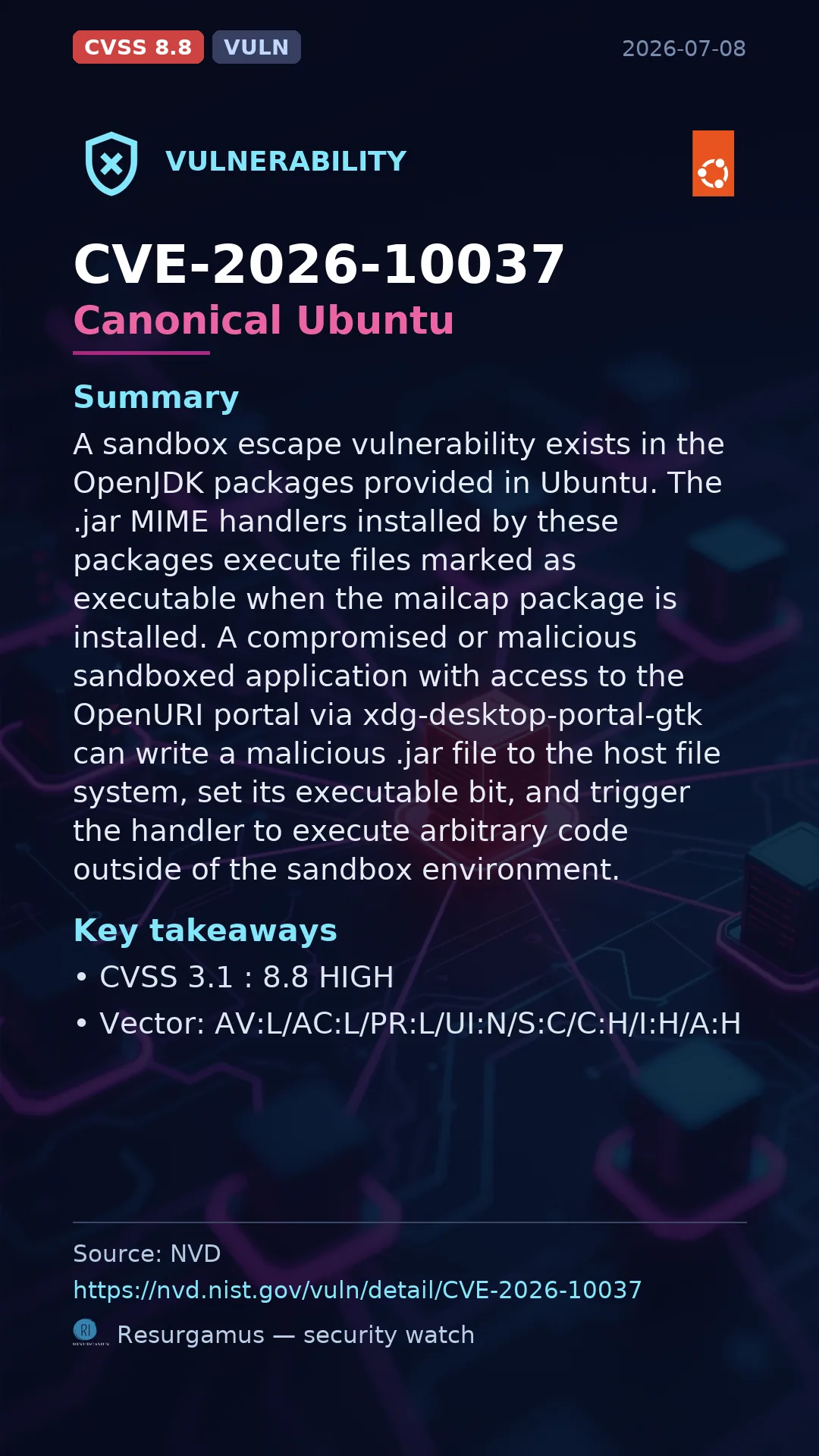 CVE-2026-10037 Canonical Ubuntu Vulnerability