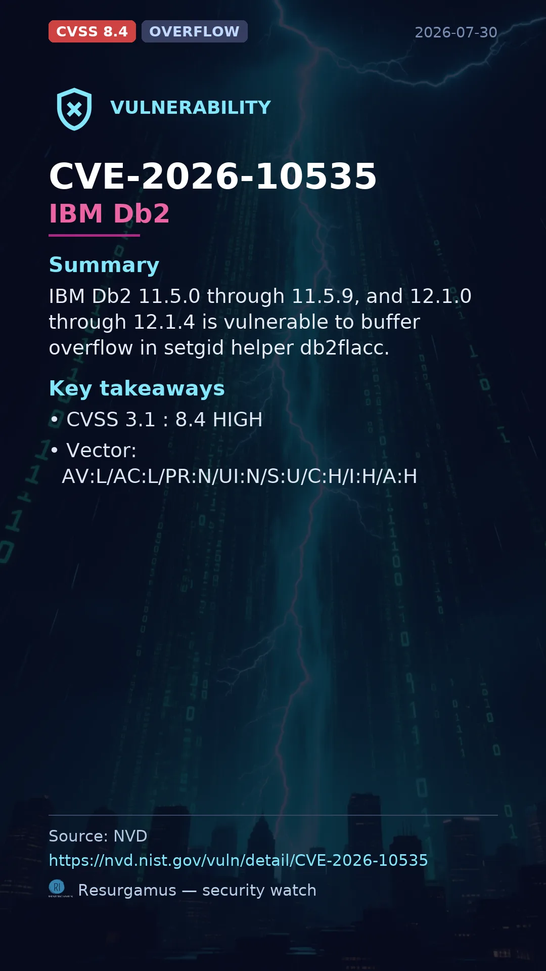 CVE-2026-10535 IBM Db2 Vulnerability