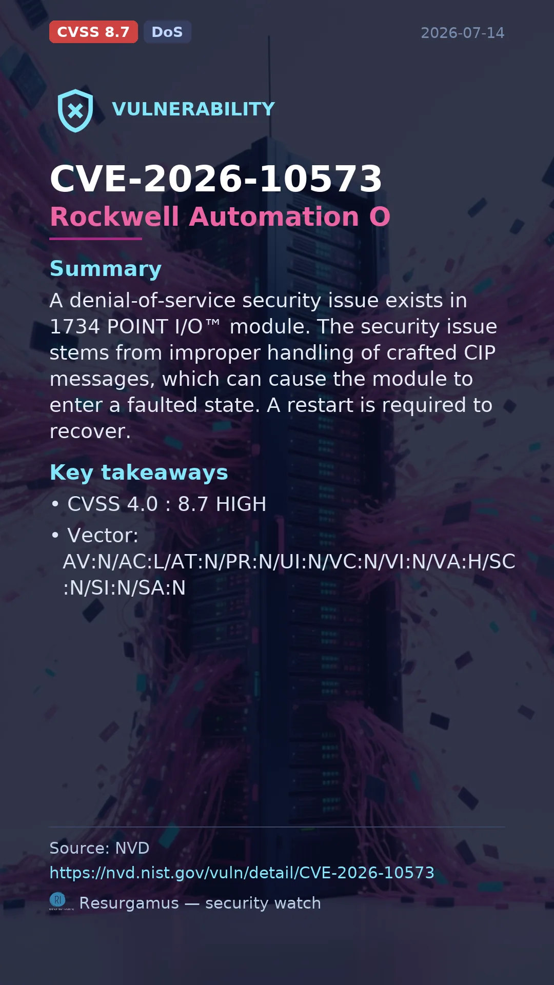 CVE-2026-10573 Rockwell Automation O Vulnerability