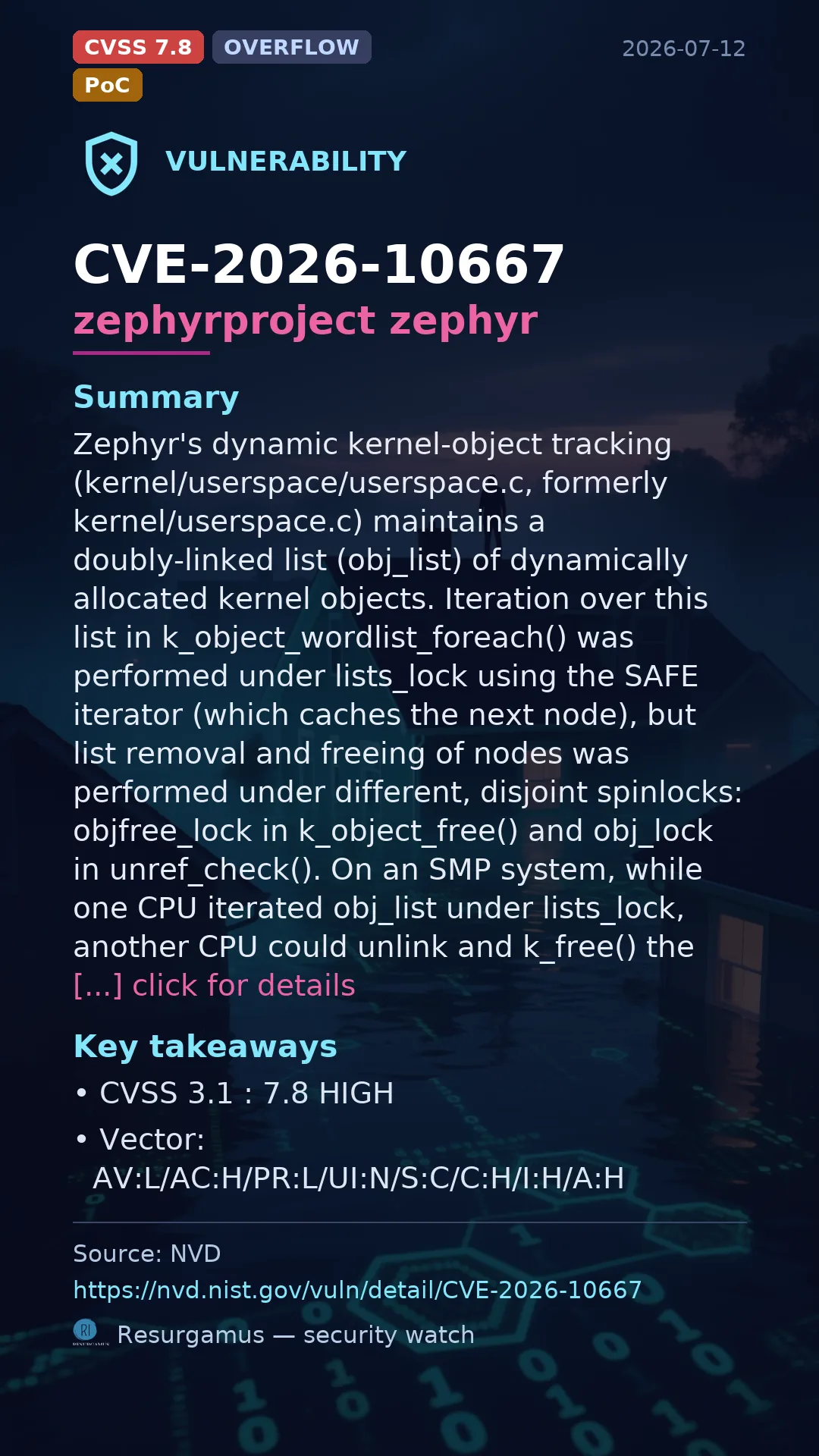 CVE-2026-10667 zephyrproject zephyr Vulnerability