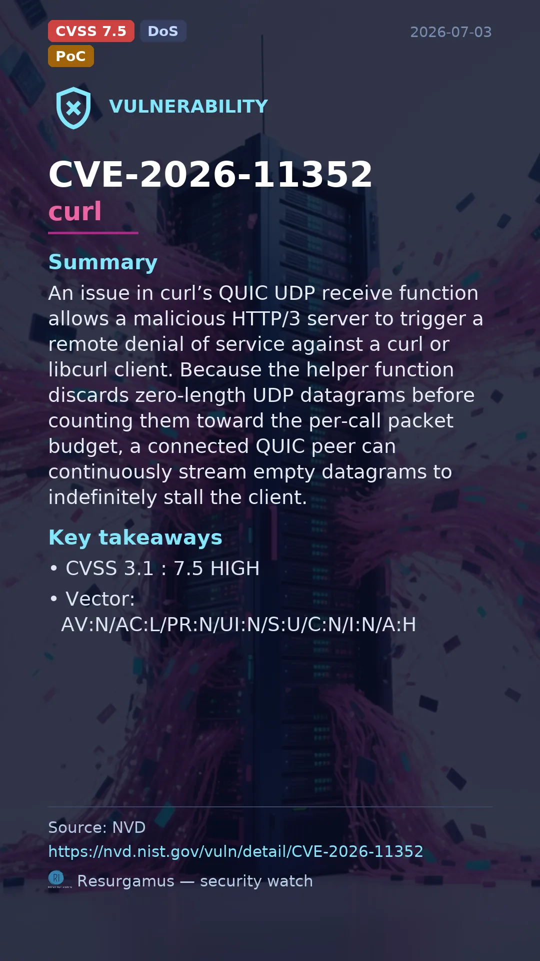 CVE-2026-11352 curl Vulnerability
