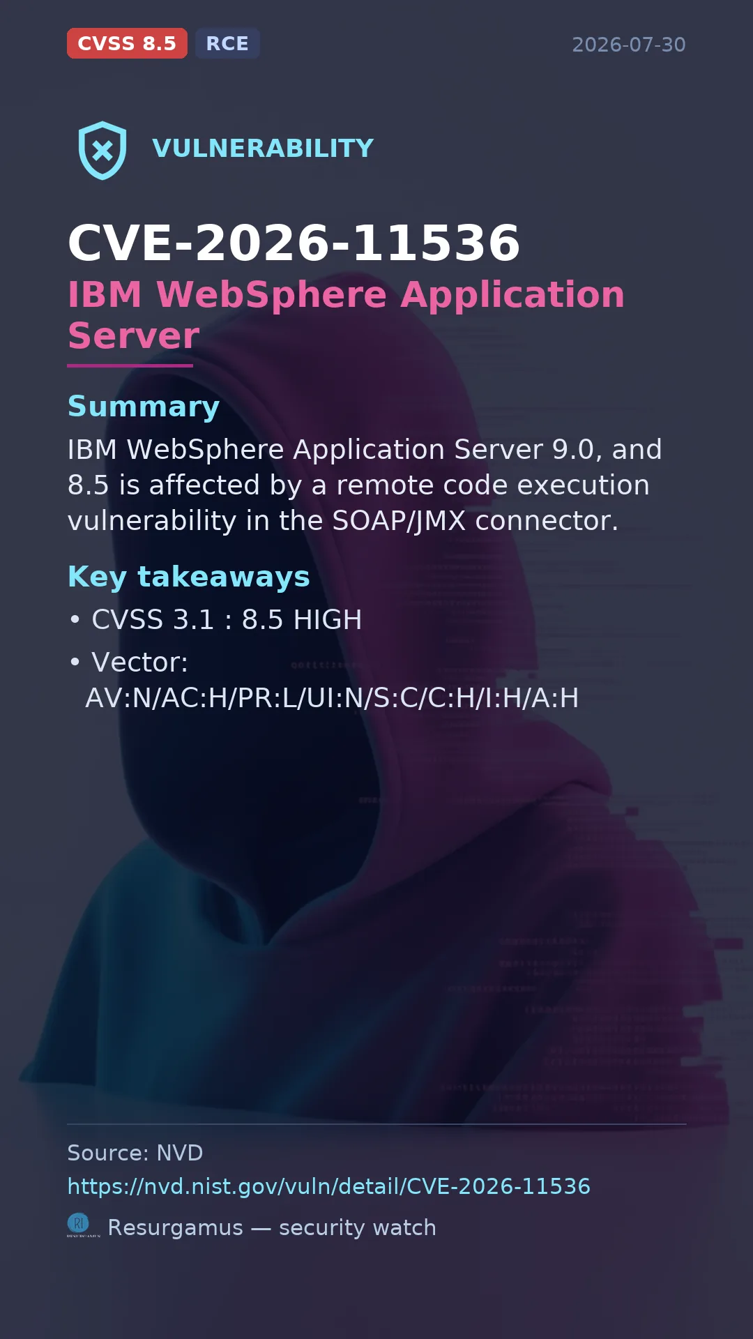 CVE-2026-11536 IBM WebSphere Application Server Vulnerability