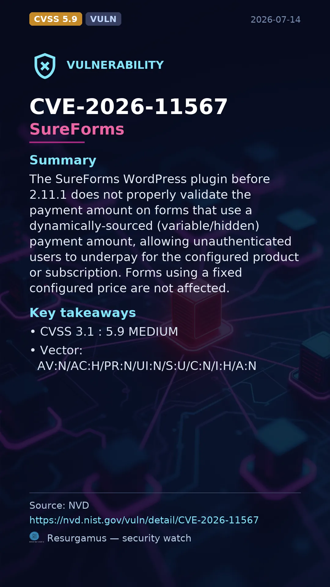 CVE-2026-11567 SureForms Vulnerability