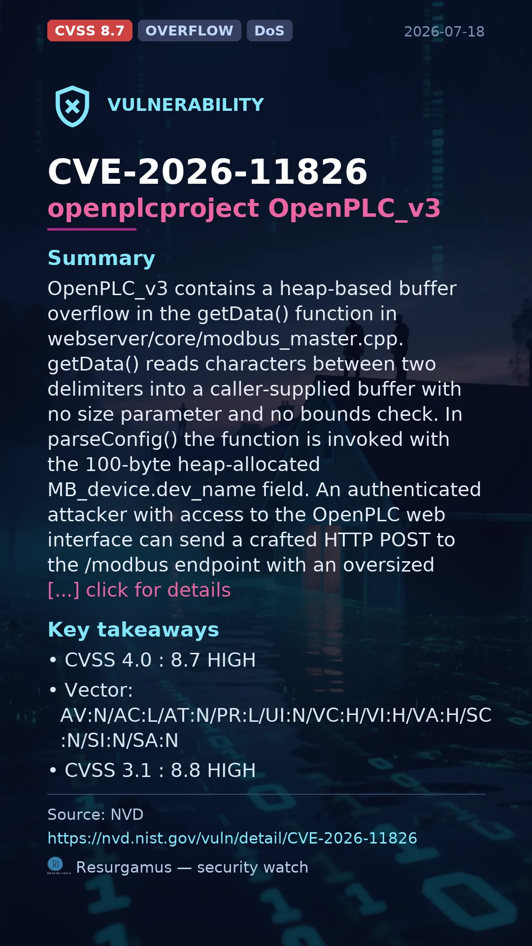 CVE-2026-11826 openplcproject OpenPLC_v3 Vulnerability