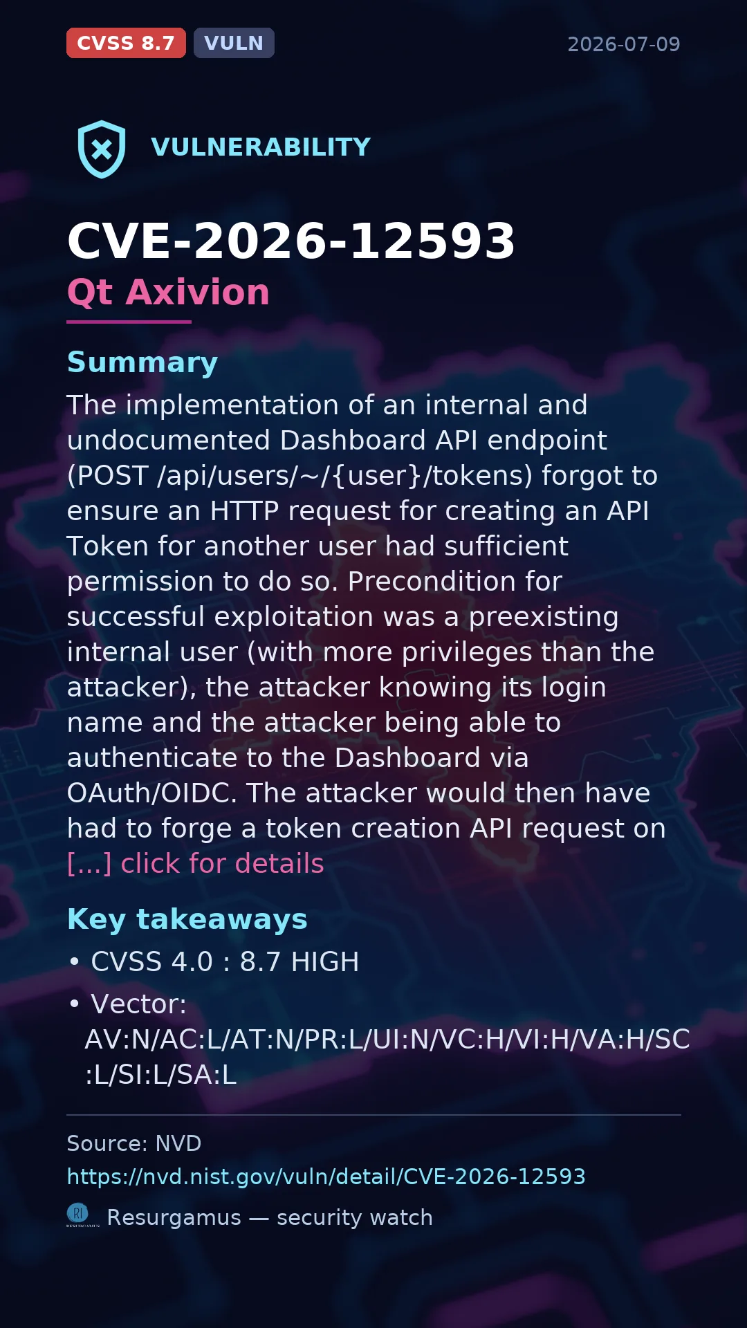 CVE-2026-12593 Qt Axivion Vulnerability