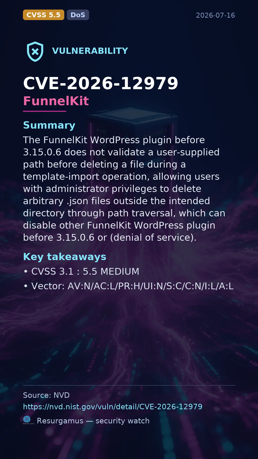 CVE-2026-12979 FunnelKit Vulnerability