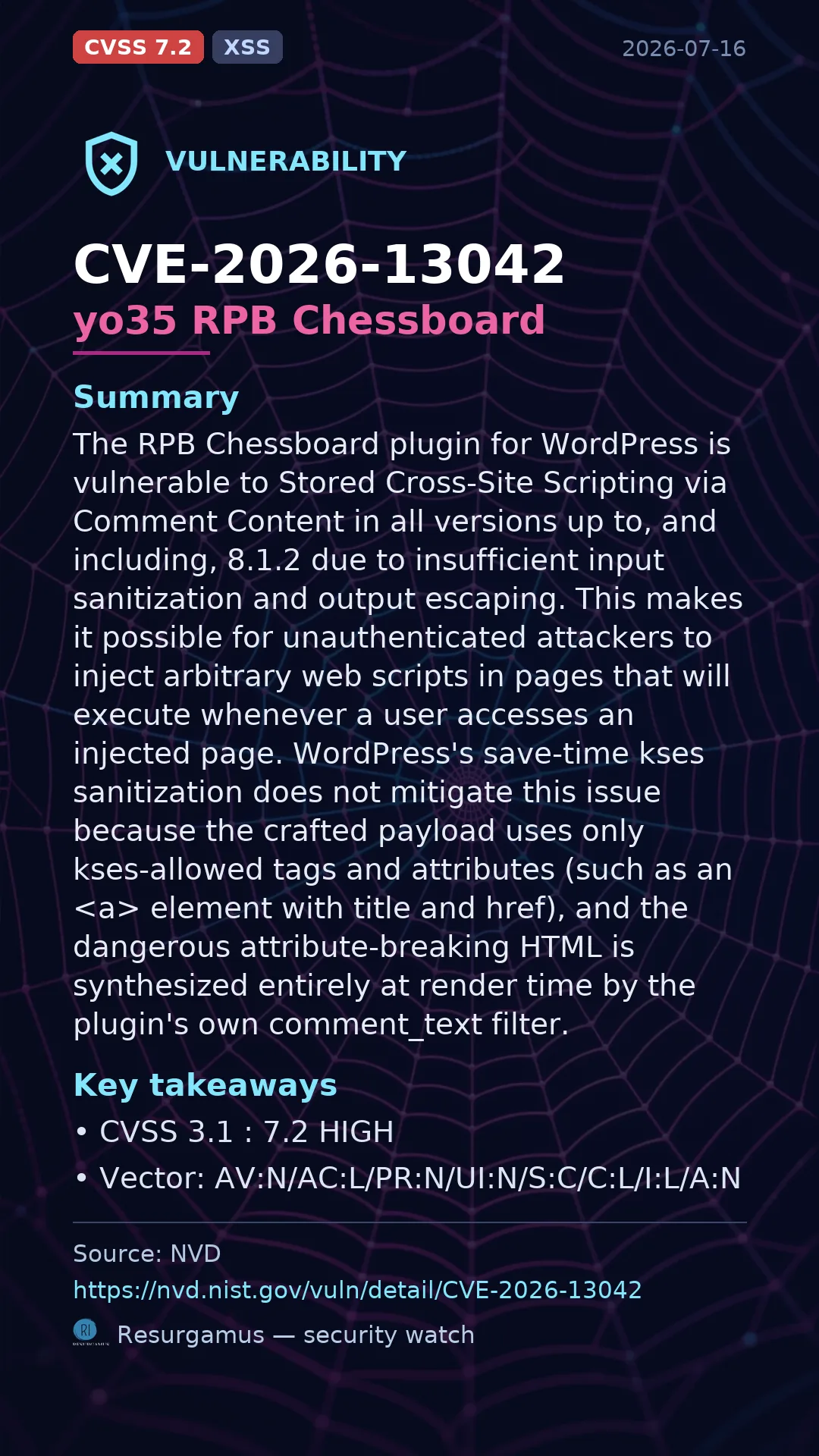 CVE-2026-13042 yo35 RPB Chessboard Vulnerability