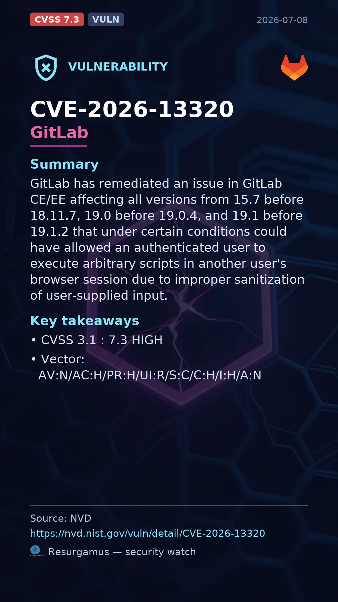 CVE-2026-13320 GitLab Vulnerability