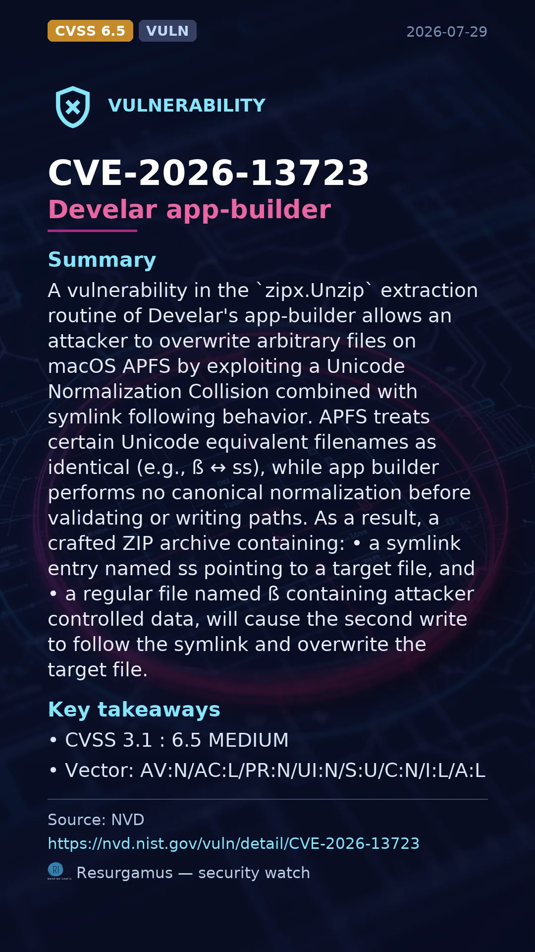 CVE-2026-13723 Develar app-builder Vulnerability