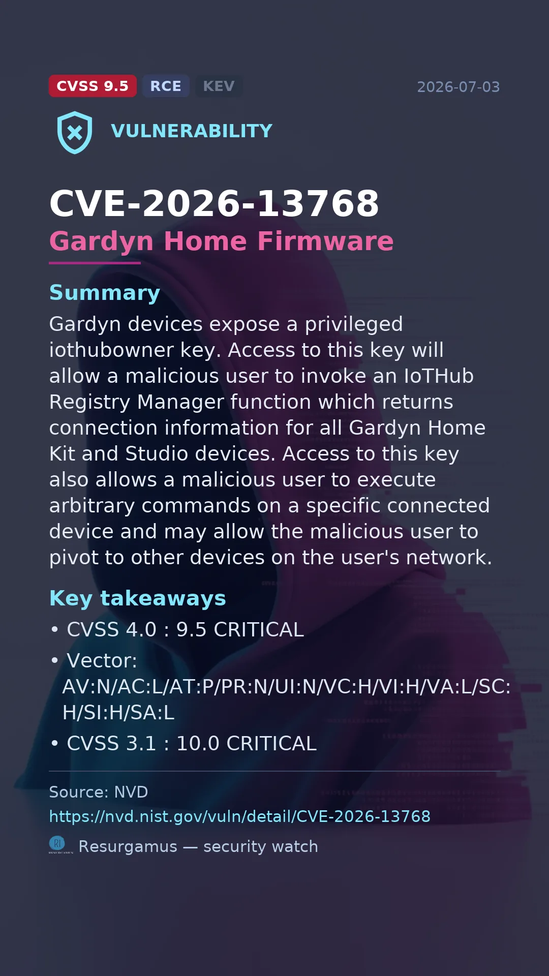 CVE-2026-13768 Gardyn Home Firmware Vulnerability