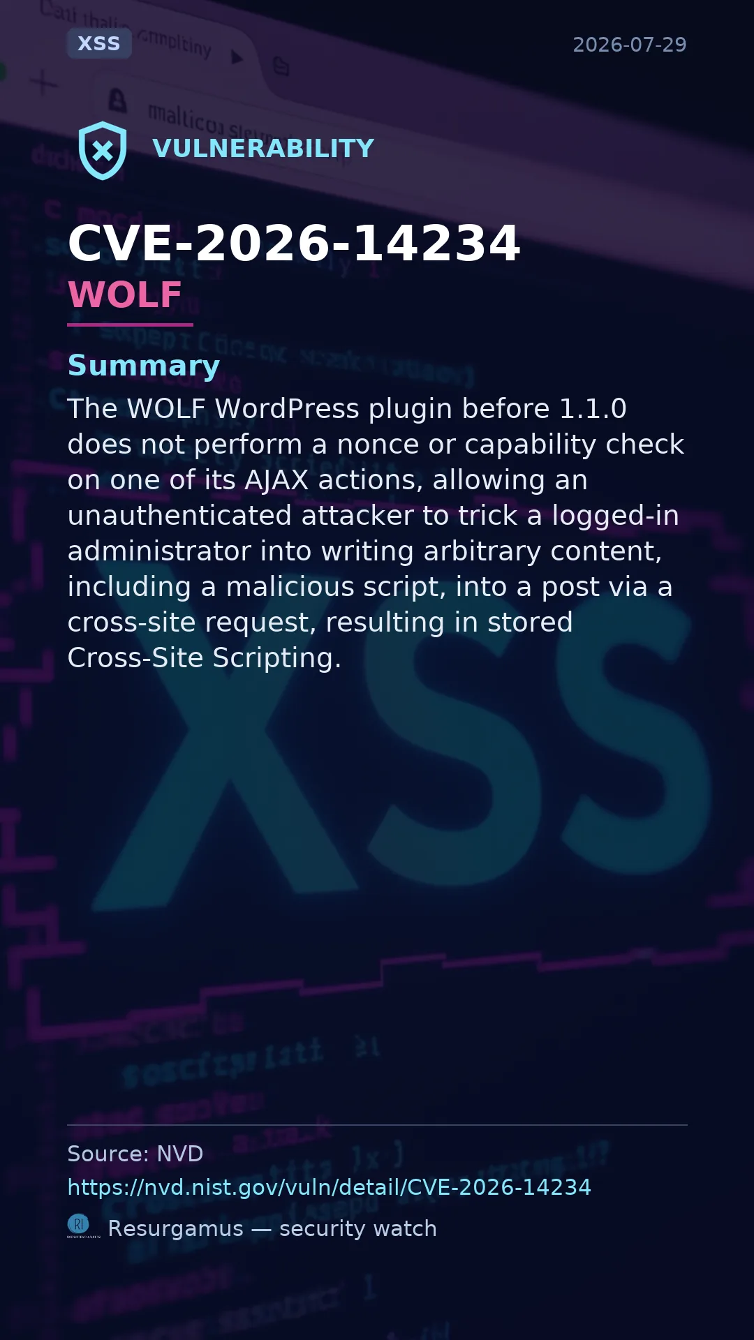 CVE-2026-14234 WOLF Vulnerability