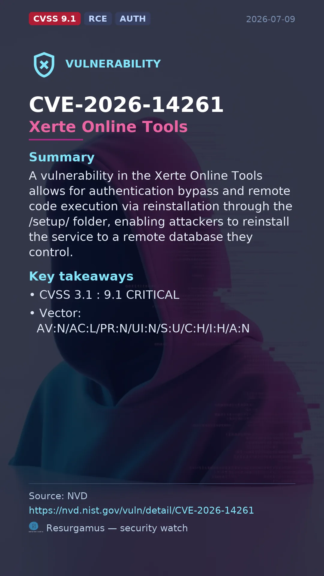 CVE-2026-14261 Xerte Online Tools Vulnerability