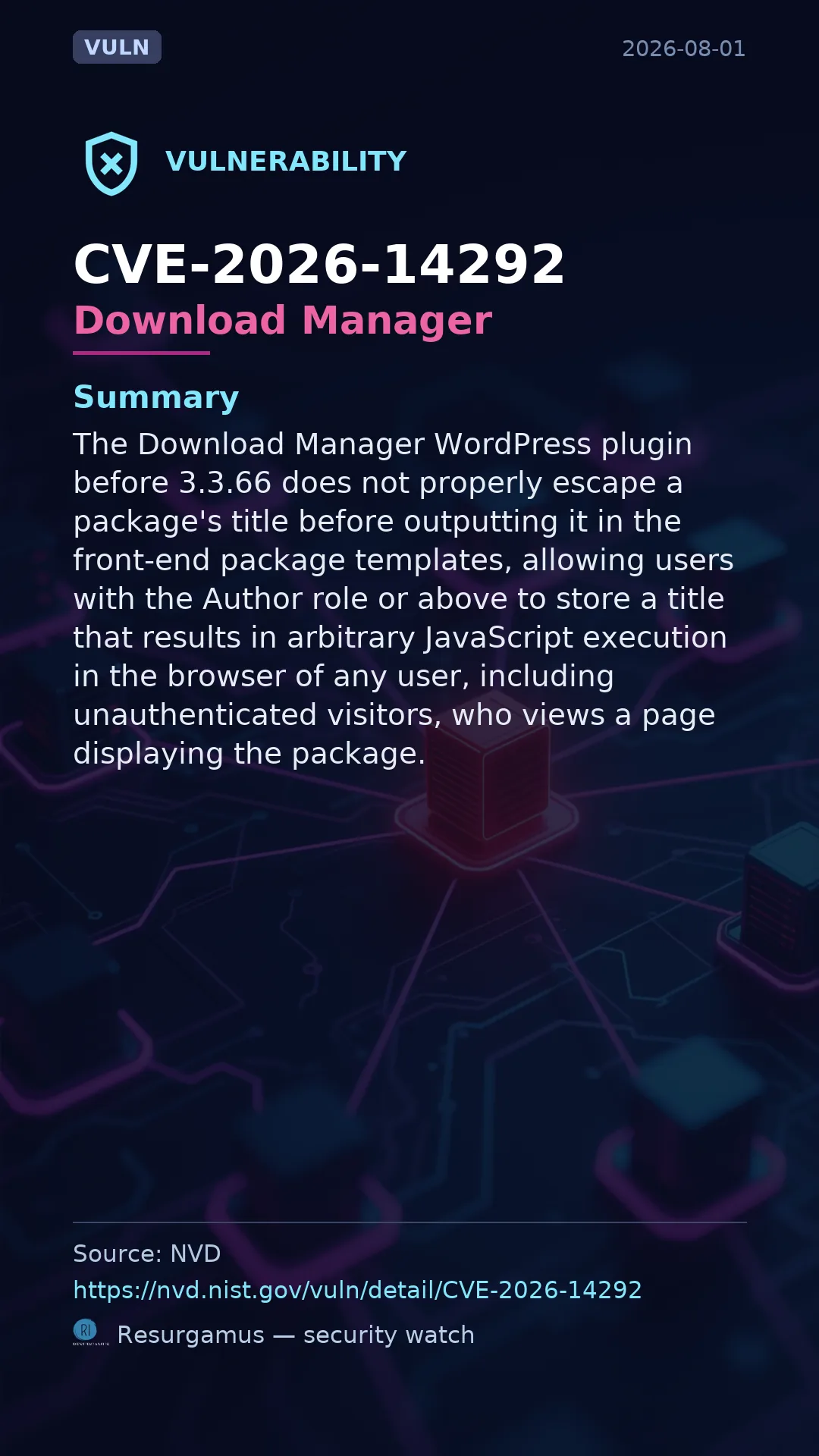CVE-2026-14292 Download Manager Vulnerability