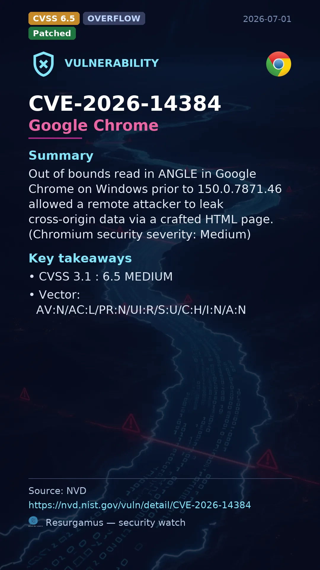 CVE-2026-14384 Google Chrome Vulnerability