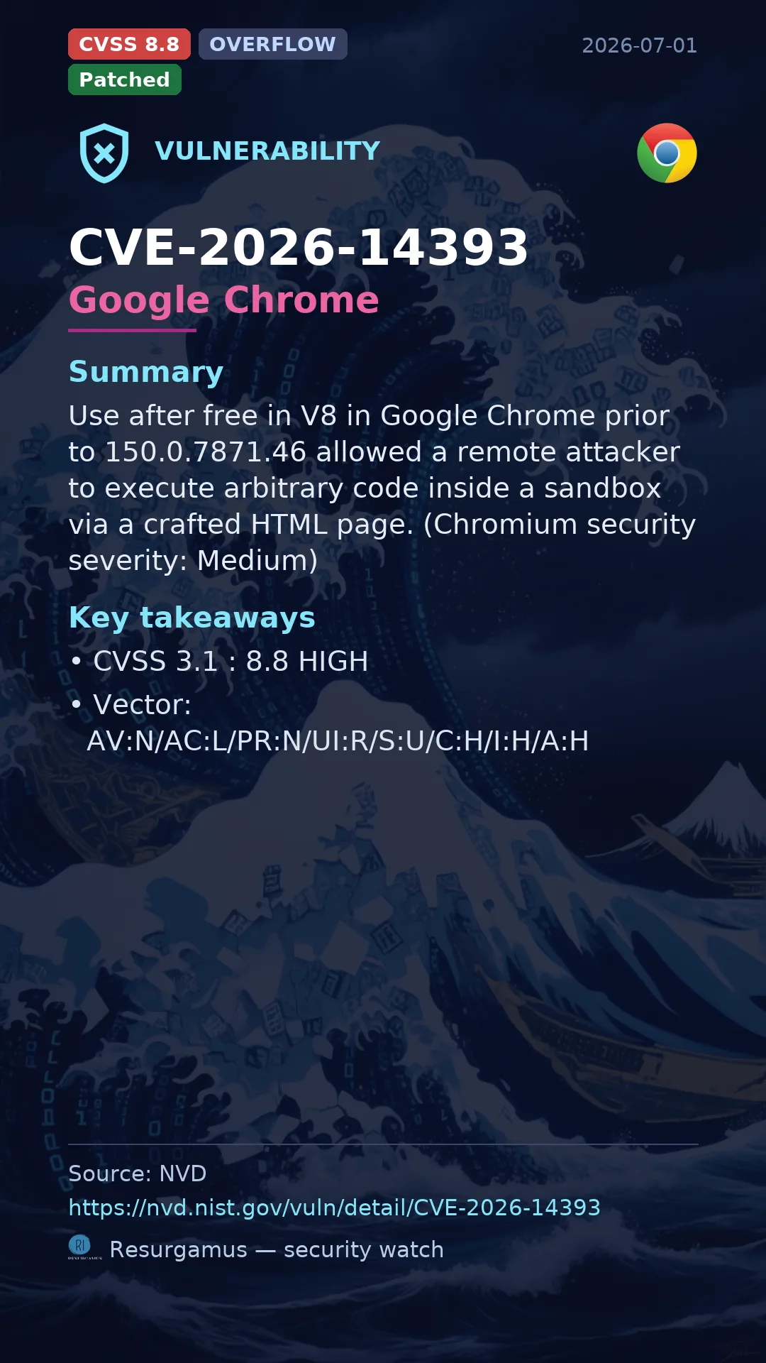 CVE-2026-14393 Google Chrome Vulnerability