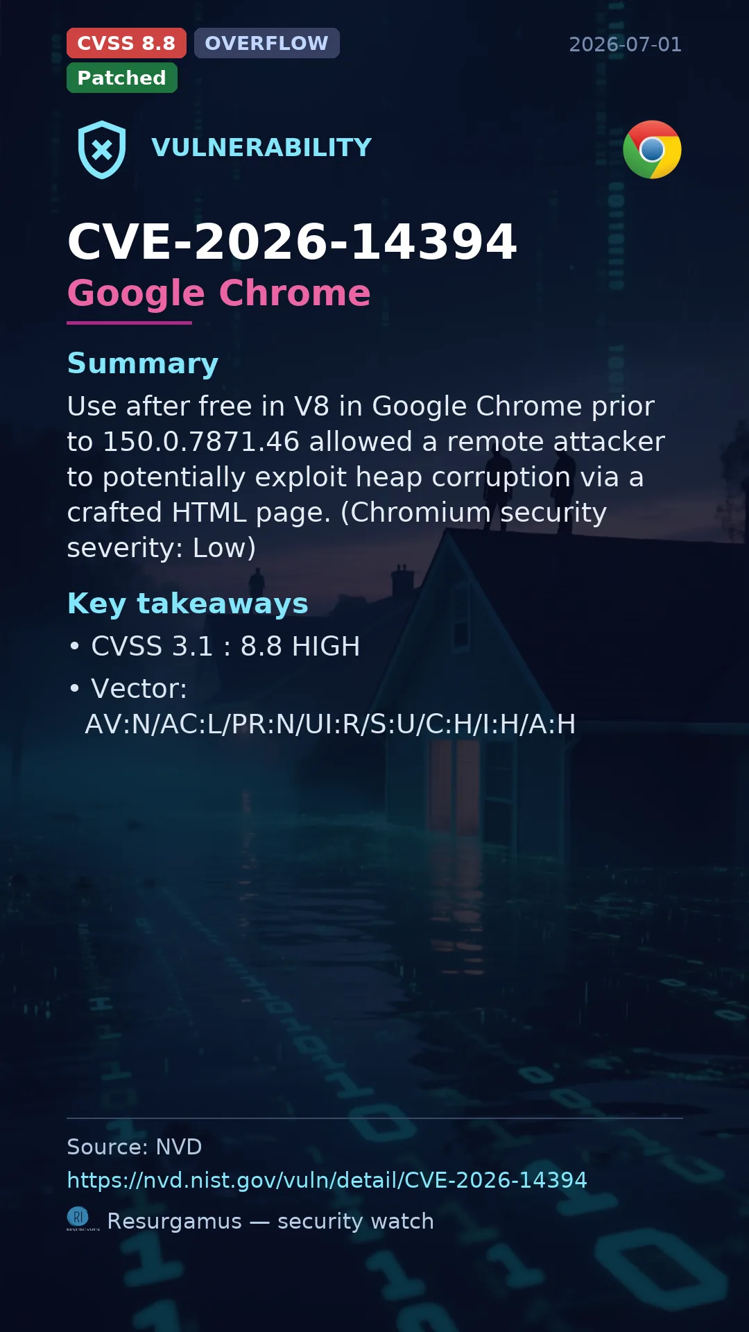 CVE-2026-14394 Google Chrome Vulnerability