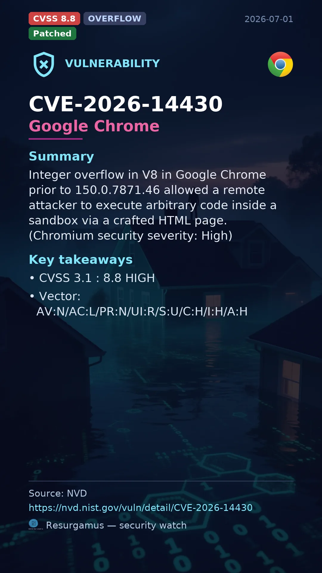 CVE-2026-14430 Google Chrome Vulnerability