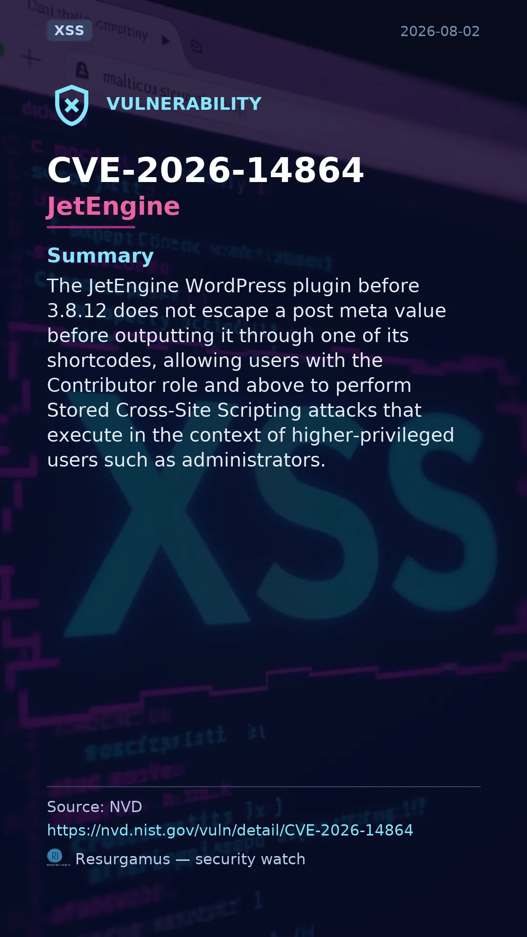 CVE-2026-14864 JetEngine Vulnerability