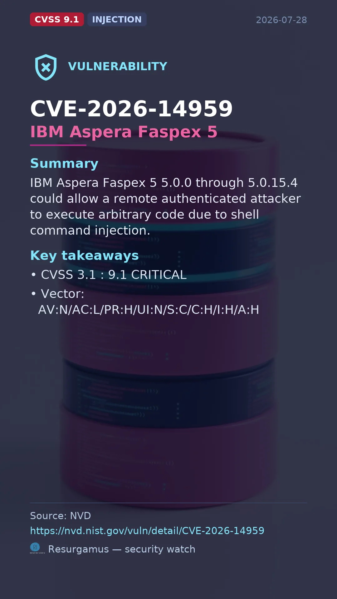 CVE-2026-14959 IBM Aspera Faspex 5 Vulnerability