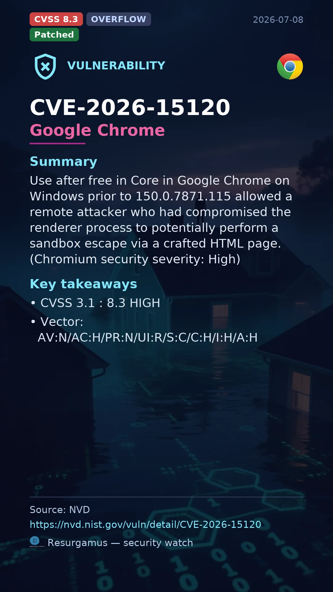 CVE-2026-15120 Google Chrome Vulnerability