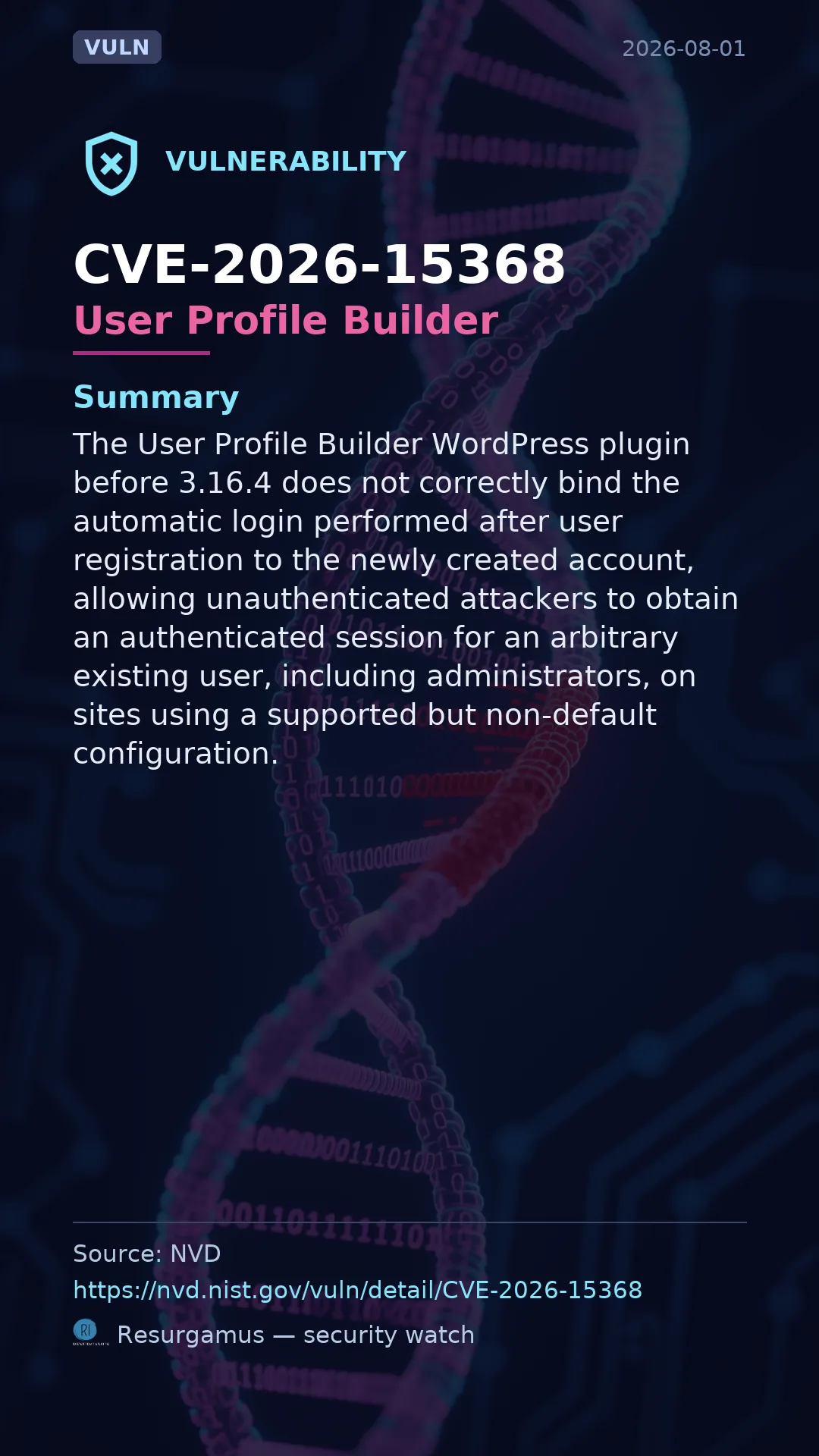 CVE-2026-15368 User Profile Builder Vulnerability