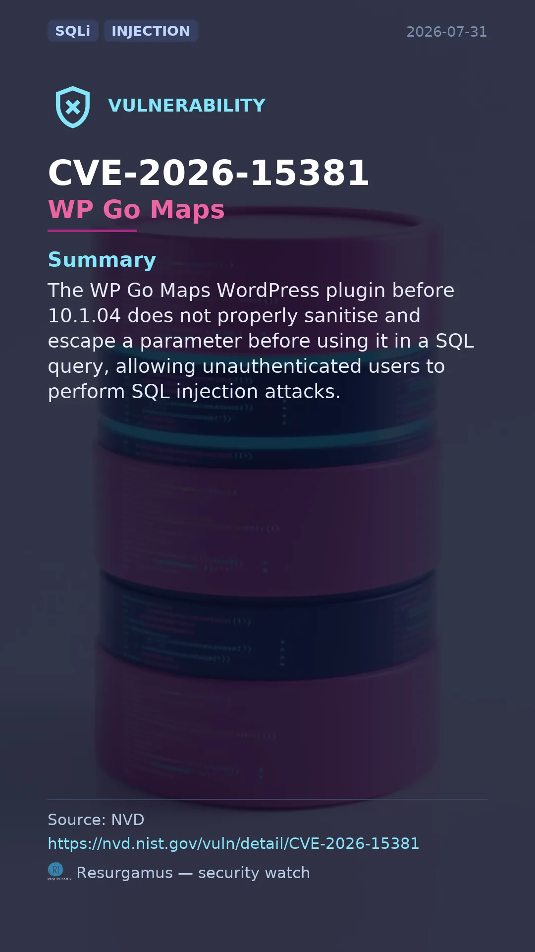 CVE-2026-15381 WP Go Maps Vulnerability