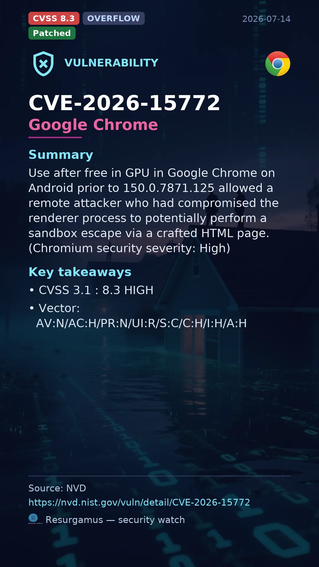 CVE-2026-15772 Google Chrome Vulnerability