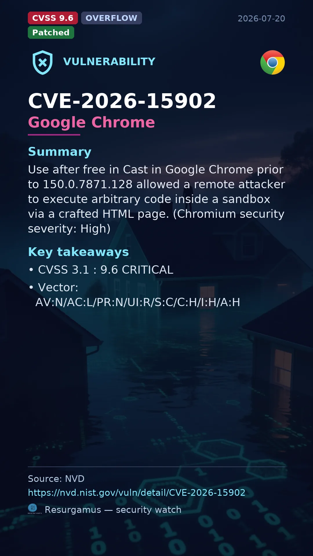 CVE-2026-15902 Google Chrome Vulnerability