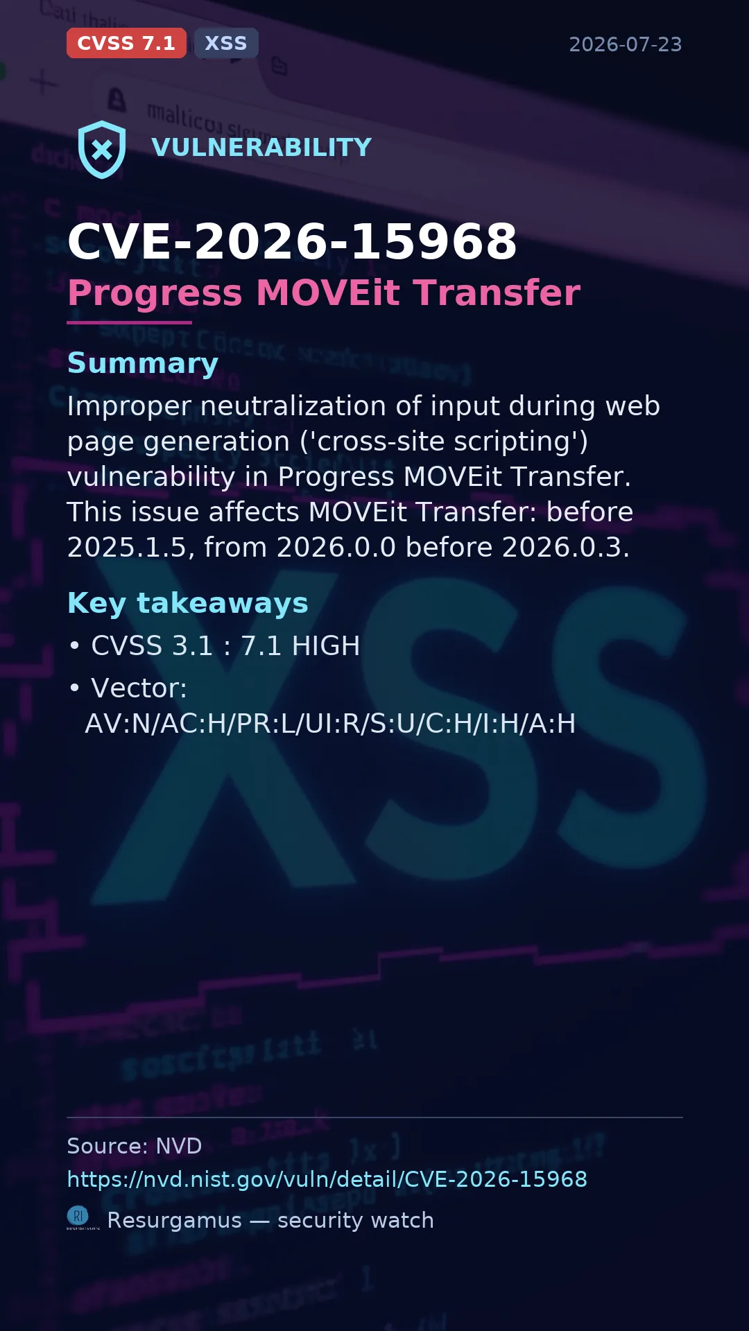 CVE-2026-15968 Progress MOVEit Transfer Vulnerability
