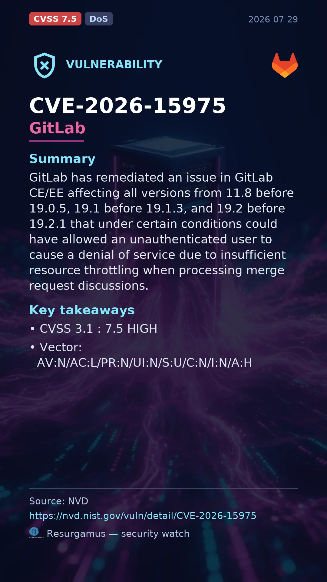 CVE-2026-15975 GitLab Vulnerability
