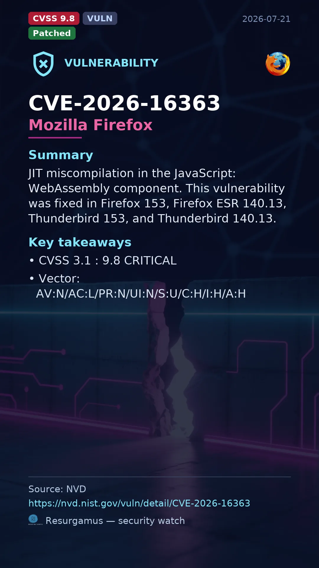 CVE-2026-16363 Mozilla Firefox Vulnerability