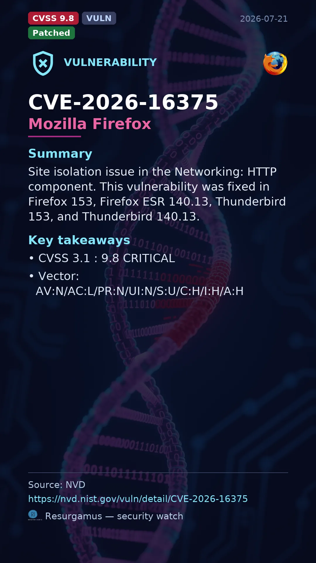 CVE-2026-16375 Mozilla Firefox Vulnerability
