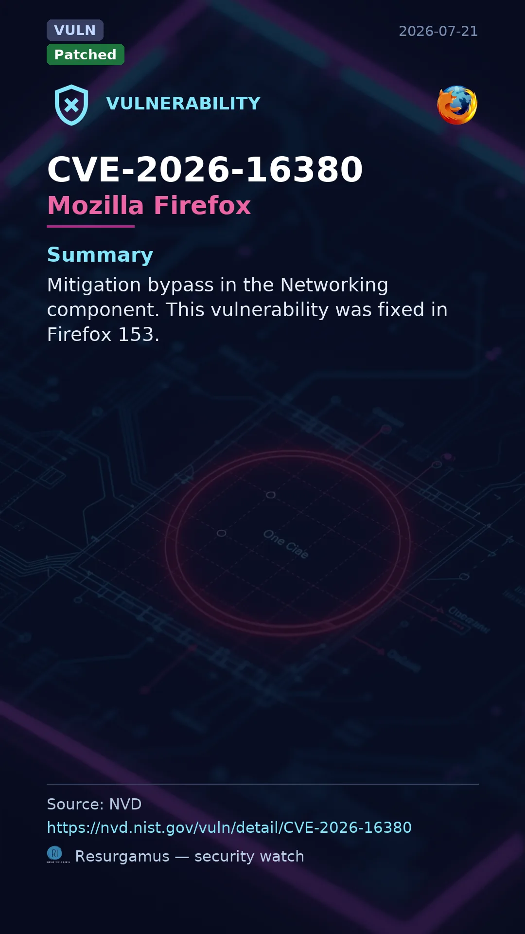 CVE-2026-16380 Mozilla Firefox Vulnerability