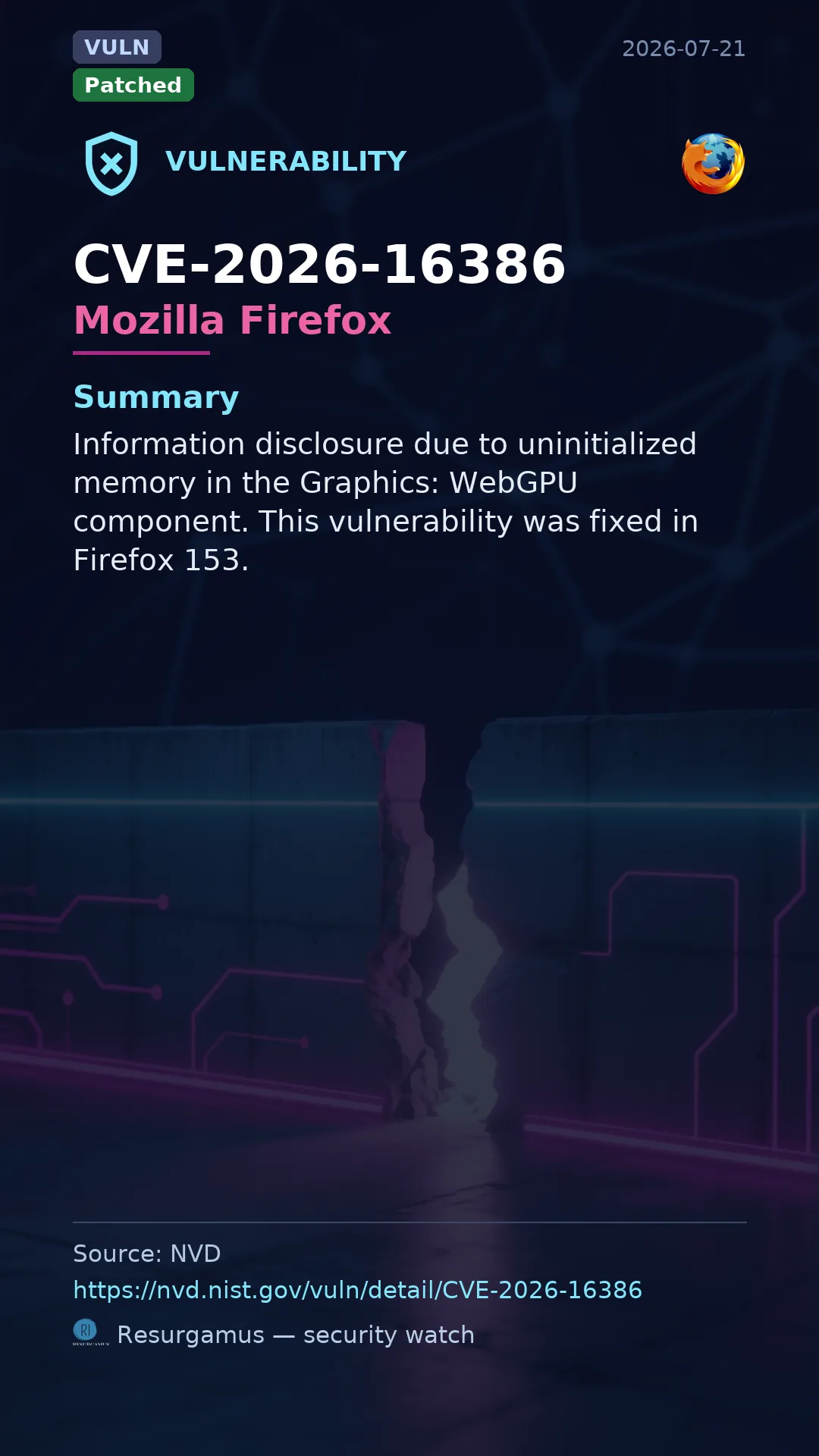 CVE-2026-16386 Mozilla Firefox Vulnerability