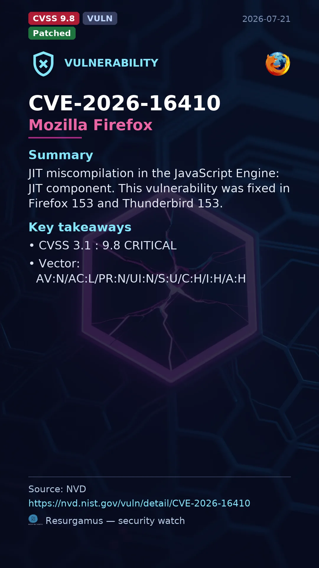 CVE-2026-16410 Mozilla Firefox Vulnerability