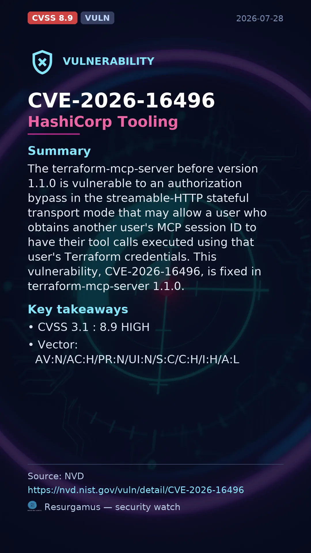 CVE-2026-16496 HashiCorp Tooling Vulnerability