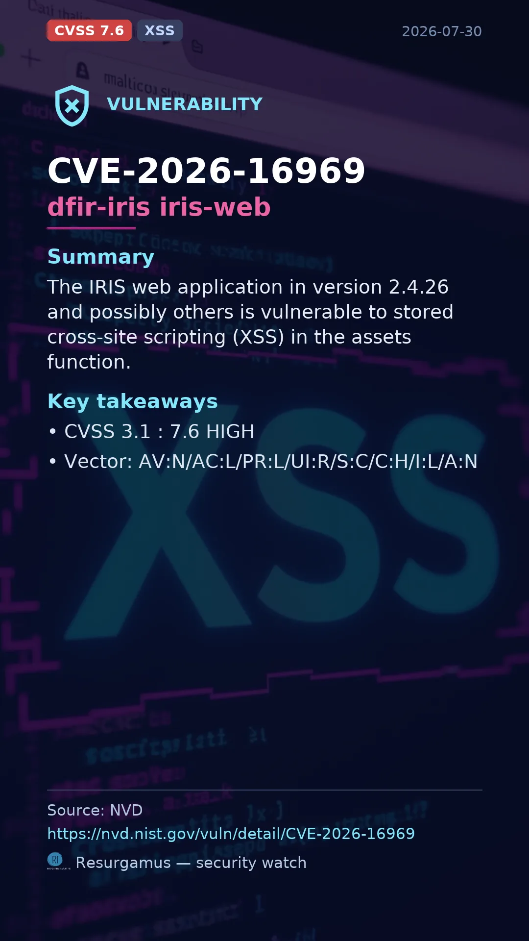 CVE-2026-16969 dfir-iris iris-web Vulnerability