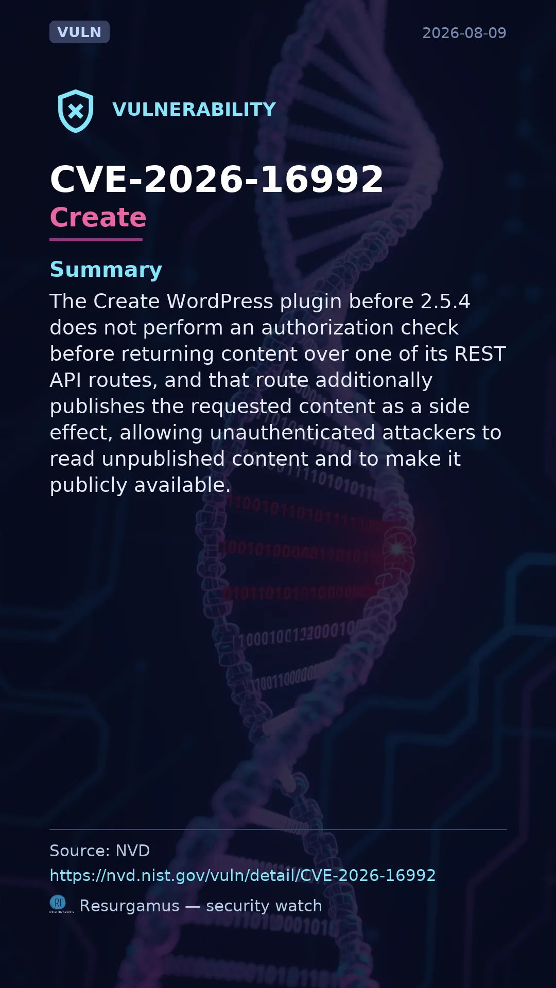 CVE-2026-16992 Create Vulnerability