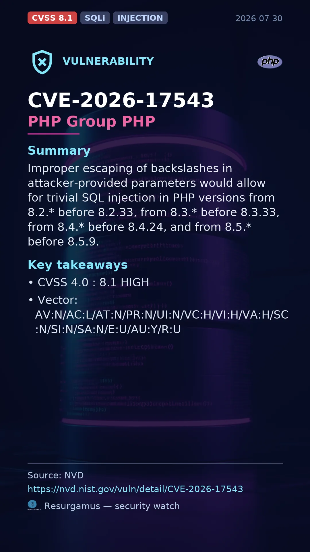 CVE-2026-17543 PHP Group PHP Vulnerability