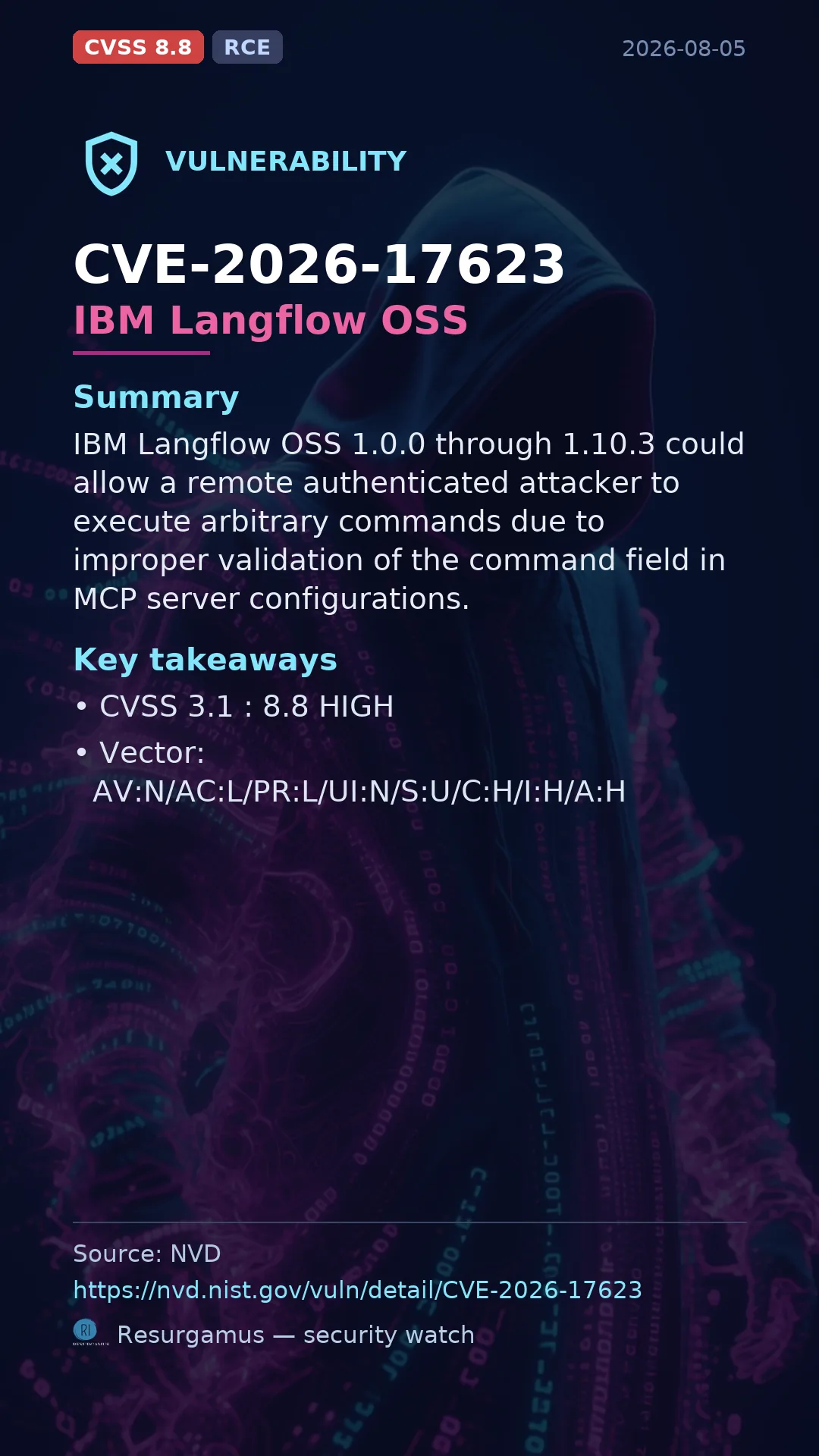 CVE-2026-17623 IBM Langflow OSS Vulnerability