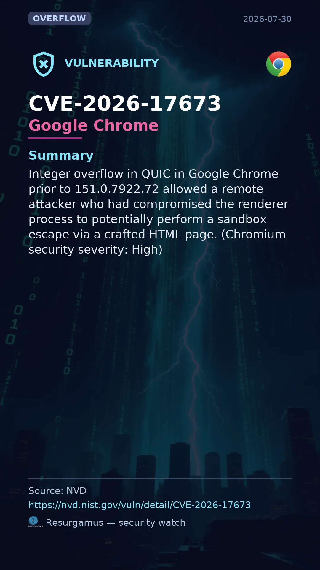 CVE-2026-17673 Google Chrome Vulnerability